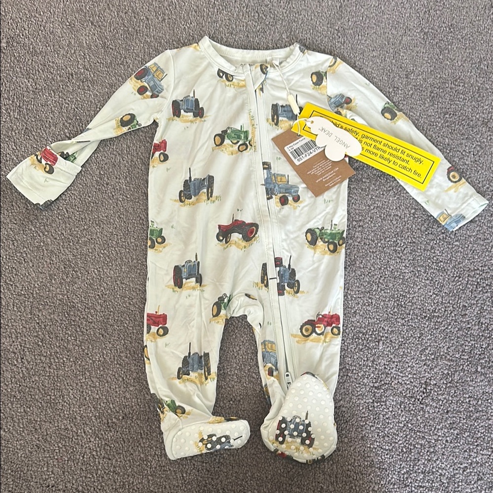 Angel Dear Tractor Print Kids One Piece